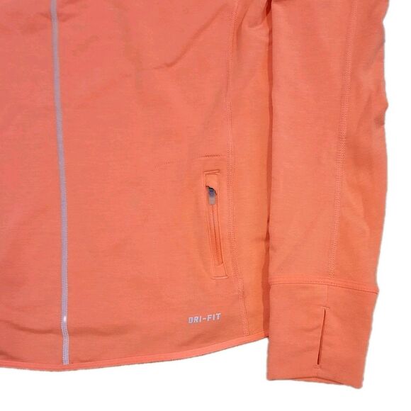 Nike Dri Fit Sprint Fleece Raglan Sleeve Running Crew Orange/Reflective Silver M - Picture 3 of 7